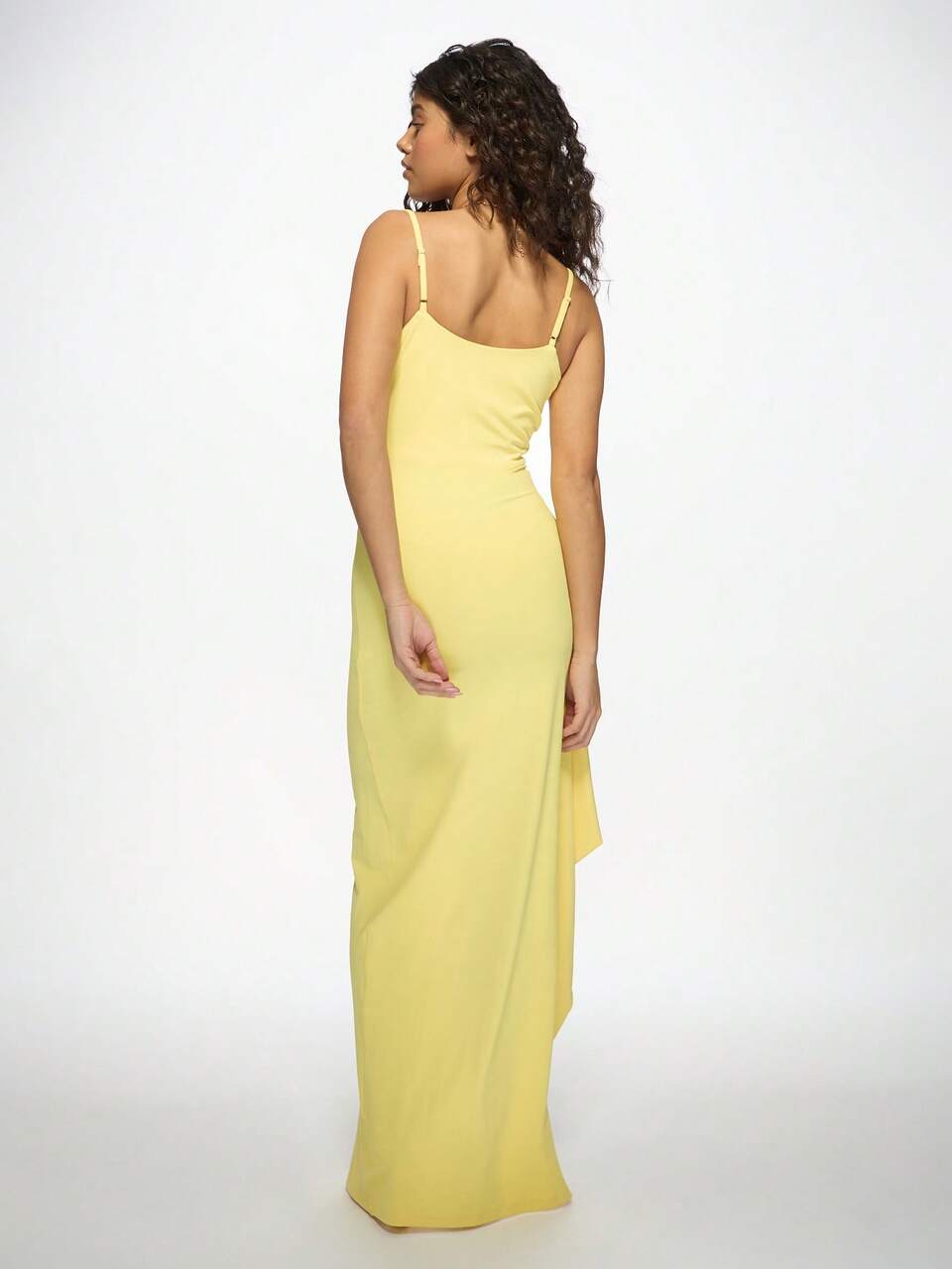 MISSGUIDED Elegant Draped Cowl Neck Ruched Bodycon Maxi Dress