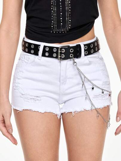 Goth 1 pezzo Cintura da donna con catena a forma di stella e cintura per pantaloni, per uso casual quotidiano