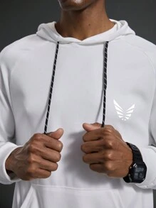 Manfinity Sport Corelite Herren-Sweatshirt mit Grafik, Kapuze und Kordelzug, langärmlig