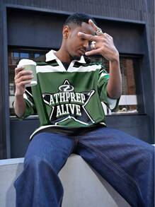 Manfinity VCAY 男士宽松数码印花短袖 Polo 衫