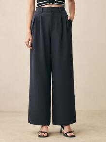 BizChic 灰色阔腿办公室女士裤，女士春夏阔腿裤 - 深灰色 - 查看 6