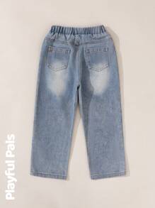 SHEIN Young Boy's Casual Everyday Denim Long Pants - Blue - View 2
