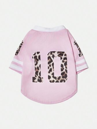 PETSIN 1pc Pet Cat/Dog Fashionable No.10 Leopard Print T-Shirt, Breathable & Comfortable Pet Clothing