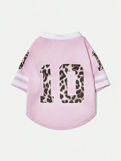 PETSIN 1pc Pet Cat/Dog Fashionable No.10 Leopard Print T-Shirt, Breathable & Comfortable Pet Clothing