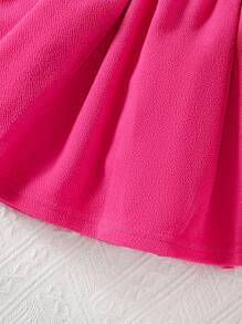 女婴荷叶边背心短款上衣和裙子 2 件套，夏季时尚