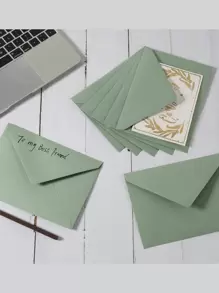 SHEIN 10 件/30 件/50 件信封适用于婚礼请柬、贺卡、生日请柬、圣诞节 - 綠色 - 查看 4