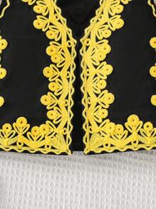 2pcs Baby Boy's Vintage Graphic Allover Hand-Embroidered Vest Top + Hat Set, Infant Baby Boys Clothes,Kid Clothes,Toddler Clothes, Baby Outfit, Baby Tops,Baby Boy Shirt,6M-3T