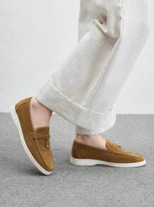 CUCCOO BIZCHIC 女士纯色简约平底乐福鞋，日常休闲装 - 駝色 - 查看 5