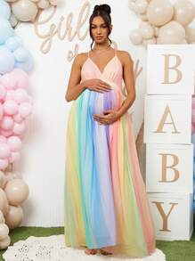 Loomaby Vestido casual con tirantes para mujeres embarazadas, sencillo y de moda para uso diario
