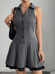 SHEIN Unity Women's Casual Simple Fashion Everyday Dress - Black - View 5
