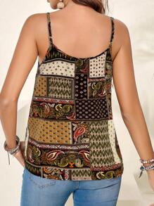 EMERY ROSE 女式夏季休闲波西米亚风背心 - 棕色 - 查看 2