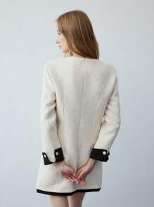 MOTF STUDIO TWEED CONTRAST BINDING DRESS