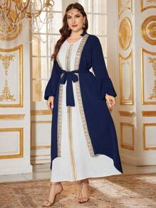 Al Najma Robe décontractée de tous les jours en style simple, manches longues, grande taille