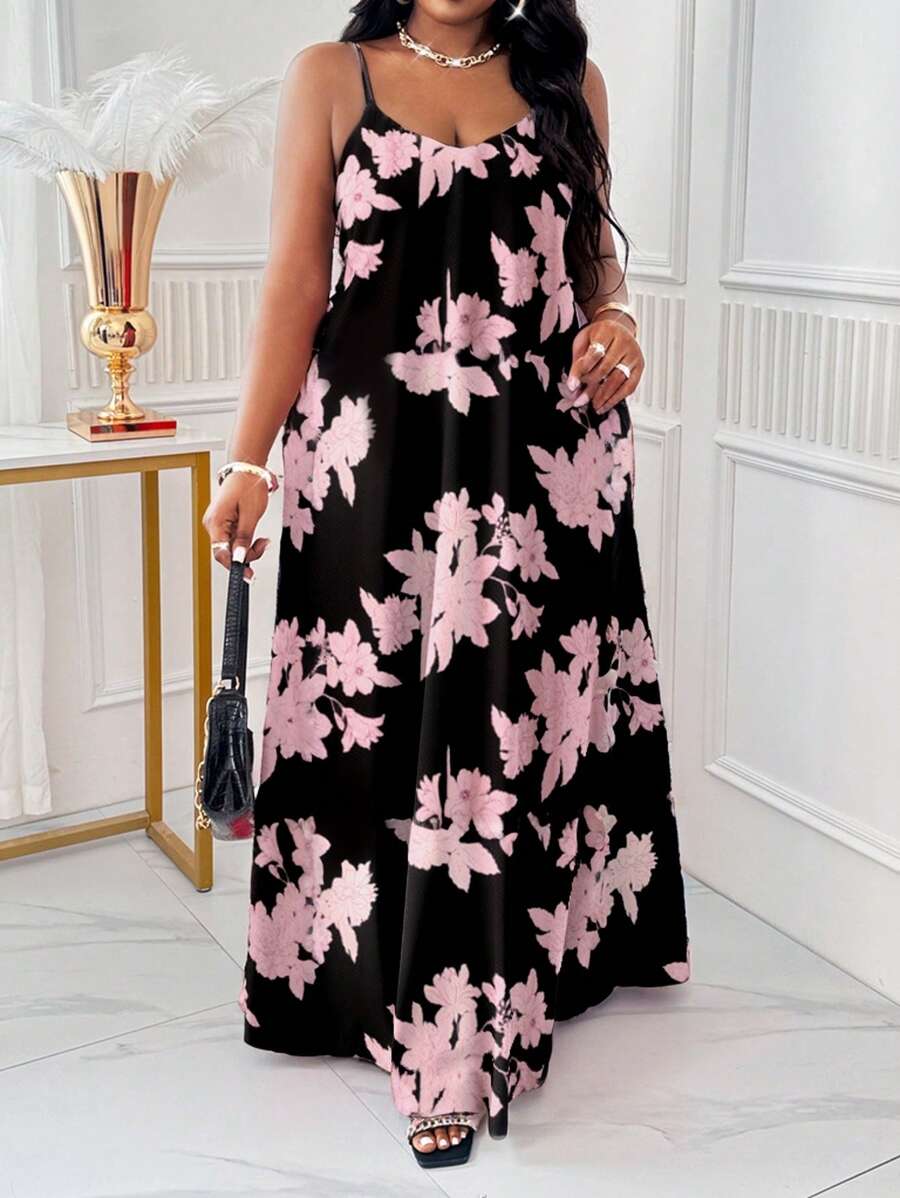 SHEIN Lady Spring And Summer Casual Beach Spaghetti Strap Ball Gown Cami Dress Plus Size Dresses Plaid Dress African Dress Vacation Outfits Woman Beach Outfits For Woman Vacation Vacation Outfits Women Beach Vacation Outfits Beach Sundress Spring Outfits For Women,Beach Dress Sundress,Holiday Outfits Boho