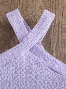 Emery Rose Kids Emery Rose Kids Young Girl 2Pcs/Set Solid Color Knit Sleeveless Top And Shorts Set