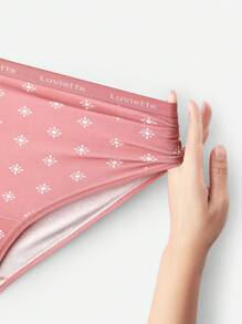 LUVLETTE Plus 3-Pack Airy Soft Cotton Basic Patterned High-Waist Lingerie Women Underwear Briefs-Pink - Multicolor - View 7