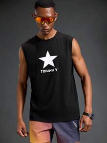 Manfinity Sport Corelite Men's Crew Neck Sleeveless Pentagram Graphic Casual Sports Tank Top