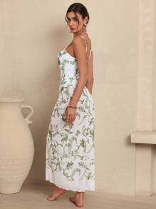 Swim Oasis Summer Women's Boho Luxury Chic Botanical Print One-Piece Suit - Green - View 2