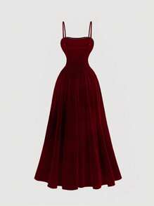 SHEIN MOD Vestido burdeos con tirantes de perlas, vestido formal para baile, vestido formal burdeos, atuendo de mujer para cumpleaños, Año Nuevo, San Valentín, atuendo de mujer para fiesta, vestido de Nochevieja, regalo, Año Nuevo, vestido de fiesta de San Valentín, vestido de fiesta, vestido elegante, vestidos de mujer para fiesta, vestido formal, vestido de Año Nuevo