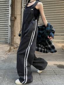 DAZY Women Casual Distressed Wash Denim Bib Overall Pants And Jumpsuit, Back To School Clothes Fall,Winter - Grey - View 7