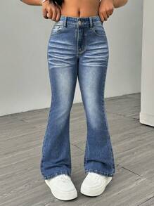 SHEIN Jeansy typu rurki dla dziewcząt w stylu outdoorowym