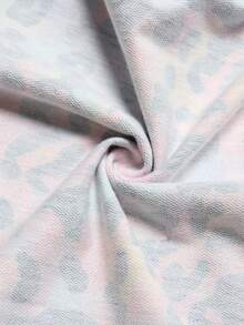 SHEIN 女童豹纹圆领长袖卫衣，舒适宽松休闲套头衫，时尚可爱，适合秋冬季家庭穿着 - 彩色 - 查看 8