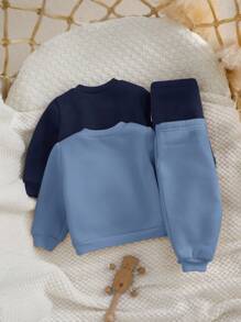 SHEIN Conjunto de 4 piezas de sudadera y pantalones con diseño lindo de oso de dibujos animados para bebé niña recién nacido para otoño/invierno - Multicolor - Ver 2