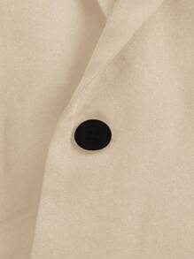 Calvornis Plus Size Men Solid Color Casual Blazer Jacket, Simple And Fashion, Suitable For Daily Wear - Apricot - View 5