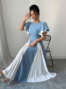 Modelyn 女士混纺面料收腰 A 字形连衣裙