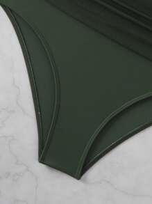 Swim Basics Traje de baño de una pieza, ajustado, de unicolor, sin mangas y asimétrico para mujer