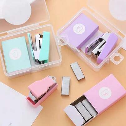 SHEIN 1set Random Color Stapler With Staple,Back To School,School Supplies