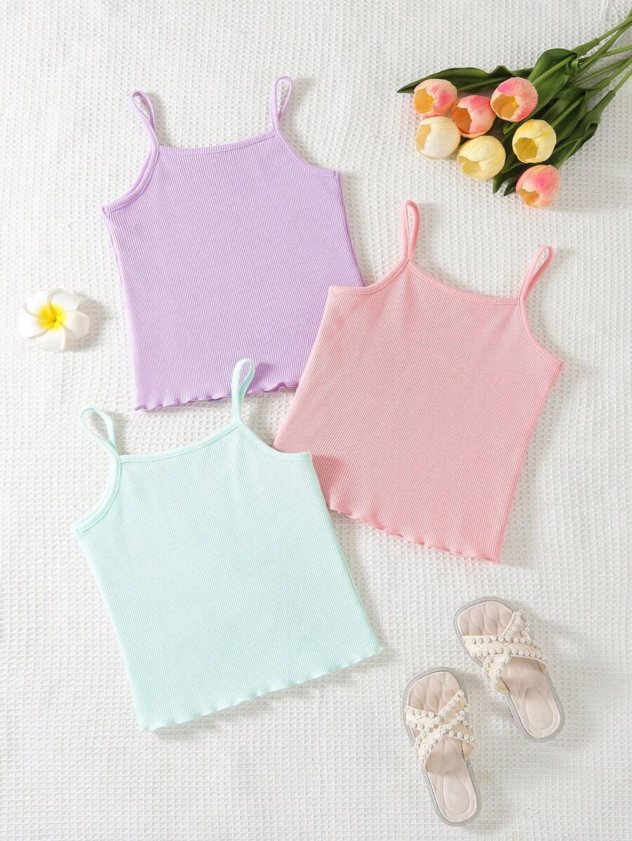 年轻女孩休闲纯色吊带背心