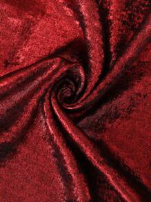 SHEIN Privé Áo cánh dự tiệc thanh lịch cho nữ, cổ tròn không tay thiết kế vai bất đối xứng, áo sơ mi thường ngày ánh kim - Đỏ - Xem 7