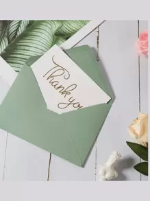 SHEIN 10 件/30 件/50 件信封适用于婚礼请柬、贺卡、生日请柬、圣诞节 - 綠色 - 查看 6