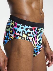 Manfinity Swimmode Men's Leopard Print Casual Swimming Trunks, Minimalist & Fashionable For Daily Wear - Multicolor - View 7