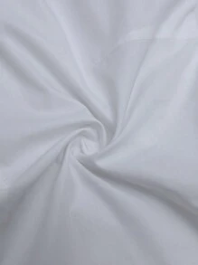 Femmeiva 法式复古浪漫撞色可拆卸天鹅绒前系带多向修身灯笼袖纽扣长袖女衬衫 - 白色 - 查看 7