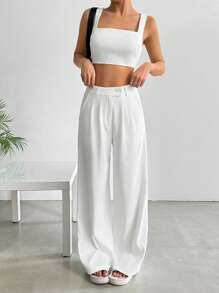 Muchica 女士 2 件纯色吊带背心和长裤套装，简约休闲，适合日常穿着