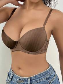 5 Pieces Women's Padded Underwire Bra Set - Multicolor - View 5