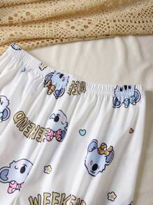 2 件套女孩卡通考拉和心形图案睡衣套装 - 彩色 - 查看 9