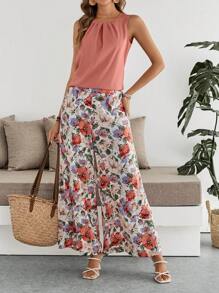 EMERY ROSE 2 件女式纯色无袖上衣和长裤休闲套装