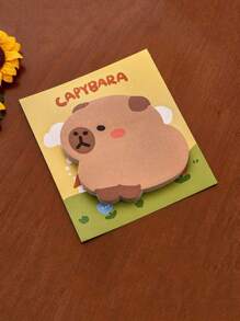 Set de 4 notas adhesivas con forma de topillo de agua, almohadillas de notas con forma de capibara con fuerte adhesivo, diseño de dibujos animados y alto atractivo visual para estudiantes - Multicolor - Ver 5