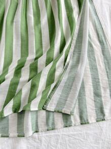 Soleia Váy chữ A hở lưng in họa tiết sọc xanh lá cây và trắng cho kỳ nghỉ ở đảo nhiệt đới dành cho nữ - Nhiều màu - Xem 5