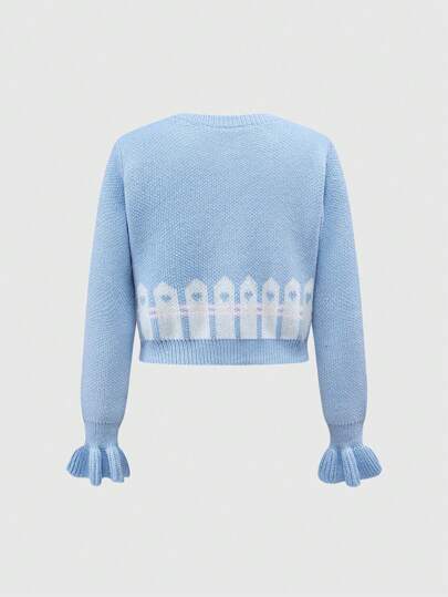Kawaii Cárdigan informal y lindo de mujer con bordado de ovejas, para otoño/invierno