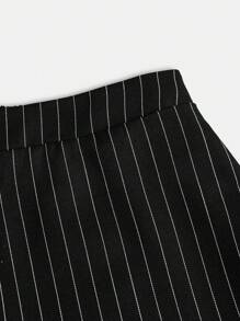 Girlism 少女返校季校园黑白条纹薄款西装外套低腰西装裤两件套 - 黑色 - 查看 7