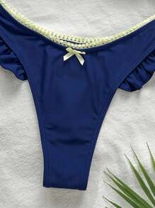 SHEIN VCAY Damen einfarbiger Bandeau Bikini Set, schlicht & modern für Lässig, Alltag, Sommerstrand Urlaub