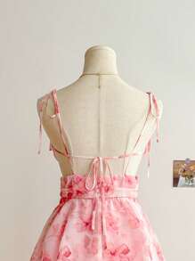 Soleia 春季花卉扎染印花编织女士度假连衣裙、情人节、生日连衣裙 - 彩色 - 查看 5