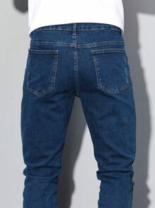 Manfinity Homme Men's Pocket Slim Casual Versatile Jeans - Medium Wash - View 7