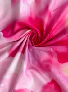 Soleia Women Floral Print Spaghetti Strap Backless Bodycon Dress - Red Violet - View 7