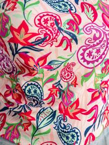 Soleia Plus Size Women Retro Colorful Paisley Floral Print Camisole Top, Holiday Style - Pink - View 7