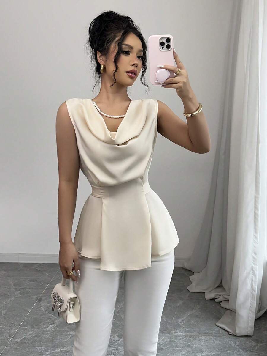 Selianne Women's Fashionable And Elegant Fashionable Blouse - Apricot - View 1